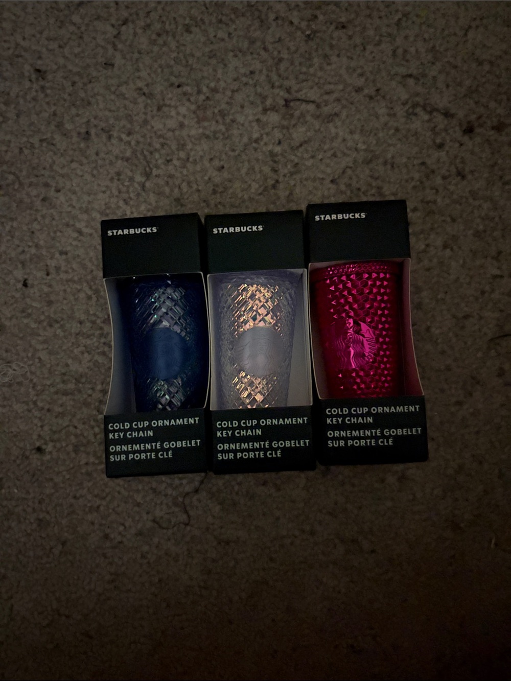 Starbucks Cold Cup Ornament Key Chains - Blue, Silver, Pink